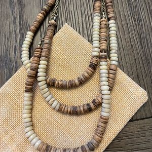 Plunder Design Multiple Strand Wood Beaded Necklace